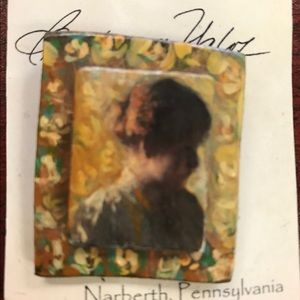 Impressionist artist pin brooch hand painted new,